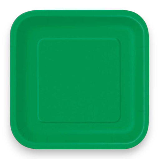 Picture of PAPER PLATES SQUARE GREEN 23CM - 14 PACK